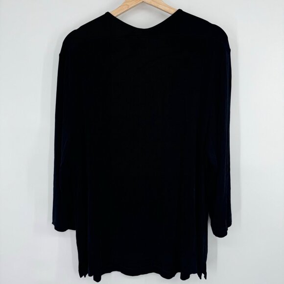 Chicos 4 Travelers classic Black V-Neck 3/4 Sleeve top shirt womens plus Size 2x - Picture 11 of 13